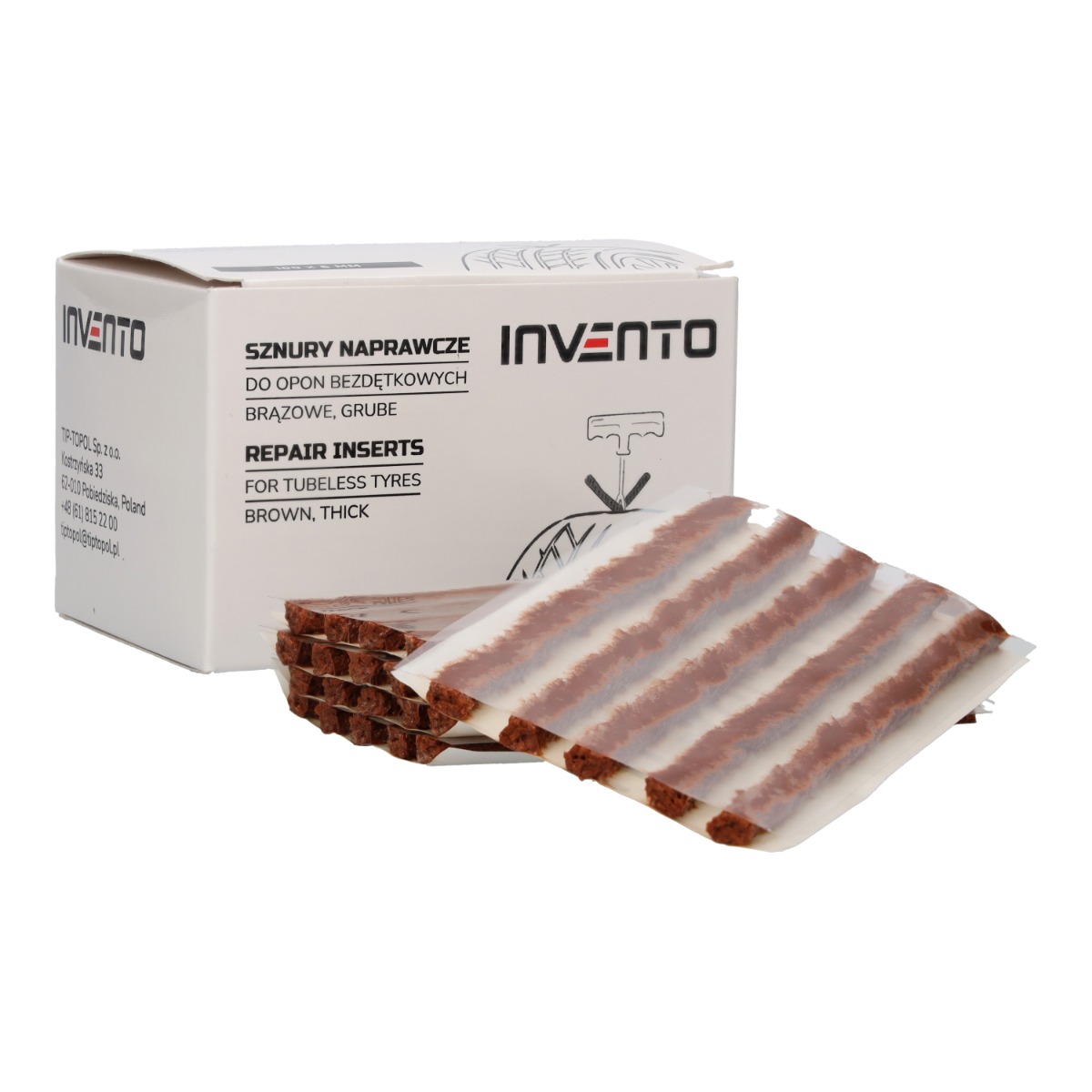 Brown thick repair inserts for passenger  tubeless tyres 100×6 mm, 50 pcs