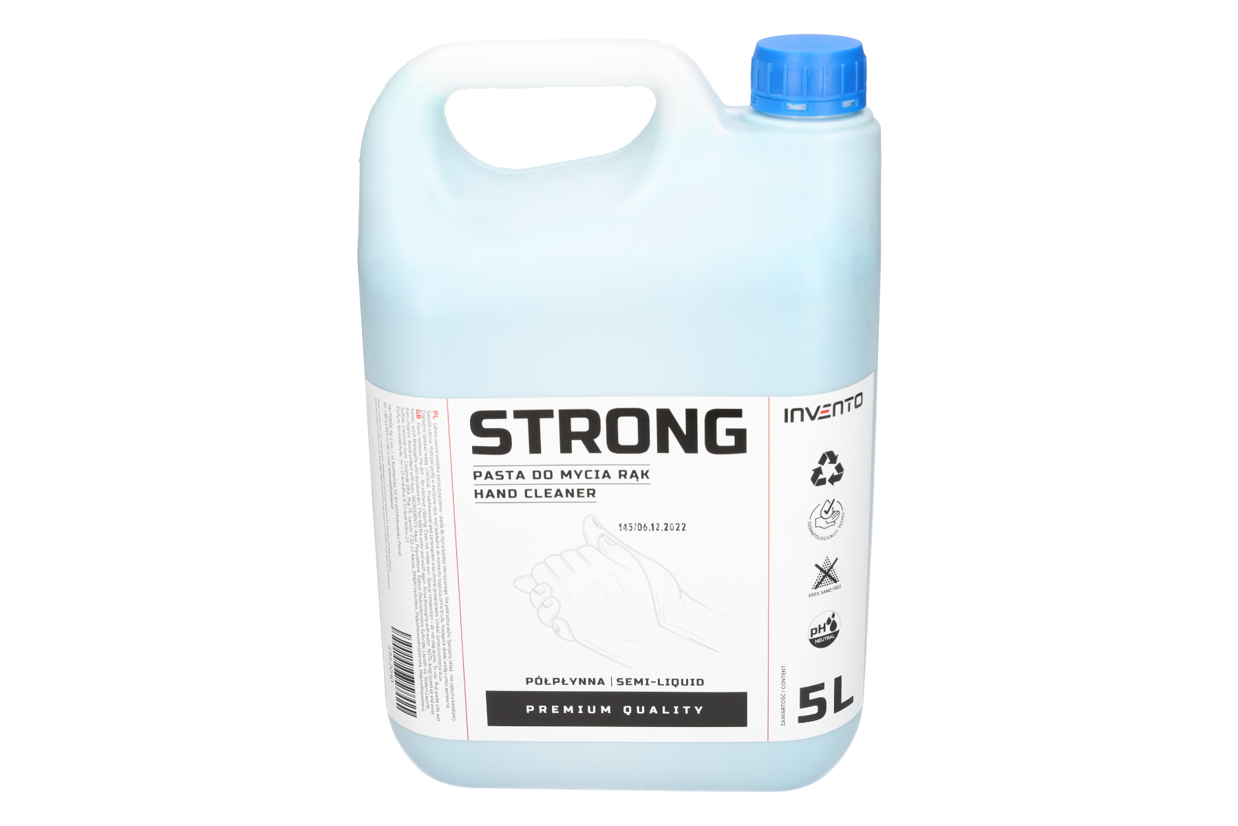 STRONG hand wash paste / gel, 5l (semi – liquid, blue)