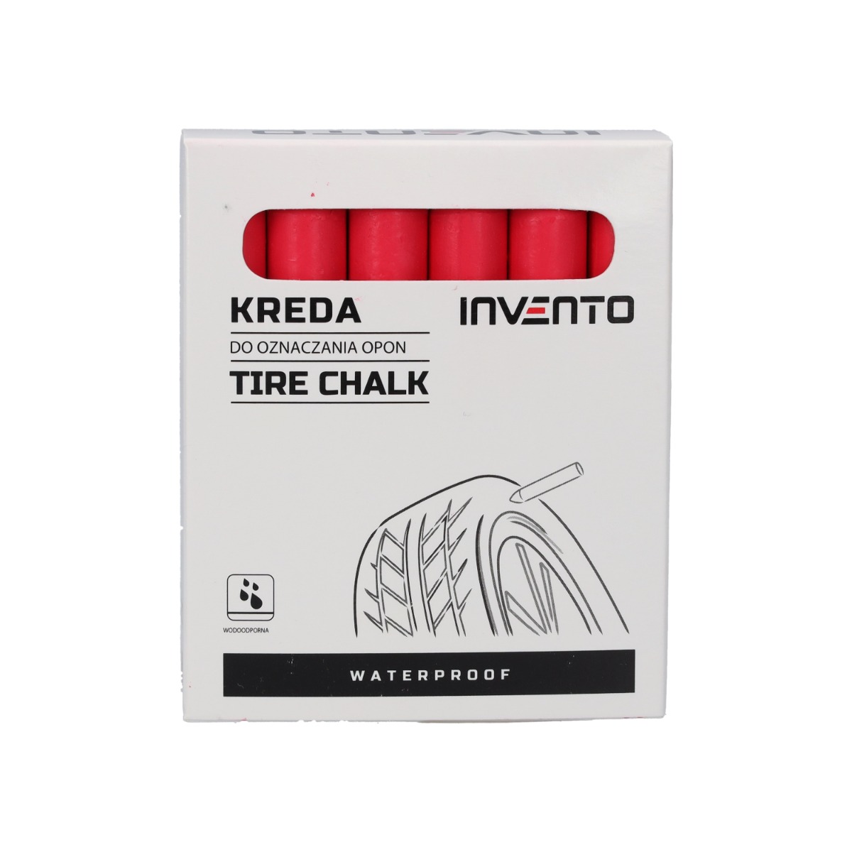 Waterproof marking chalk INVENTO, red – waterproof