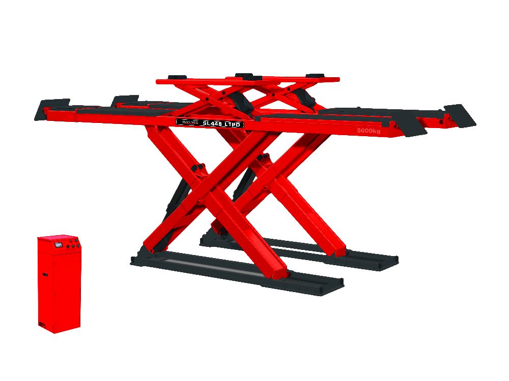 INVENTO SL 448 LTPD – Diagnostic scissor lift with built-in suspension testers 5400mm