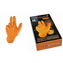 Grippaz PREMIUM nitrile workshop gloves, orange, L, 50 pcs  per package