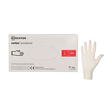 MERCATOR Santex powdered gloves, latex, cream, size L, 100pcs/package 