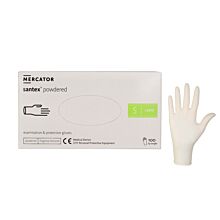 MERCATOR Santex powdered gloves, latex, cream, size S, 100pcs/package 