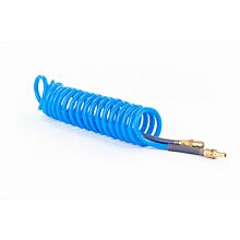 RQS Blue Spiral Pneumatic Hose 12×8 mm with Rectus 26 Quick Couplings – 5 m