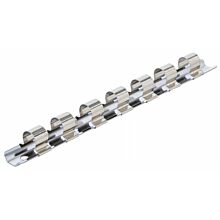 Socket rail with 7 clips, 1,2"