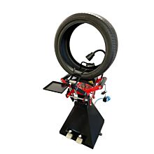 Pneumatic car tire spreader with lamp